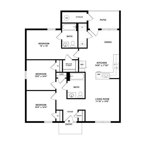 Spacious Floor Plans at Park Place Apartments