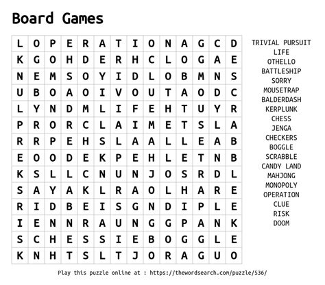 Download Word Search on Board Games