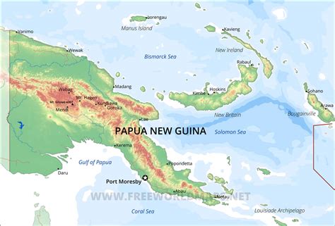 Papua New Guinea On World Map