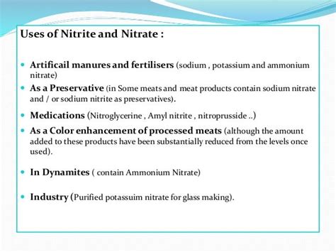 Nitrate and Nitrite poisoning