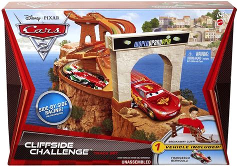 Disney Cars Cars 2 Playsets Cliffside Challenge Diecast Car Track Set ...