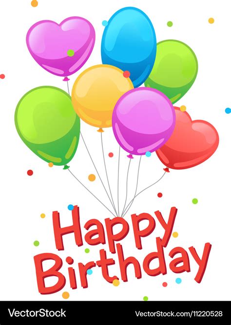 Happy birthday balloons card template Royalty Free Vector