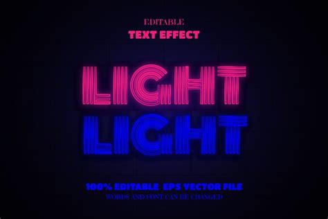 Light Text, Editable Font Effect