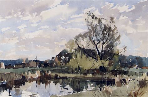 Edward Wesson (1910-1983) British Watercolor - Spring Pond | Landscape ...