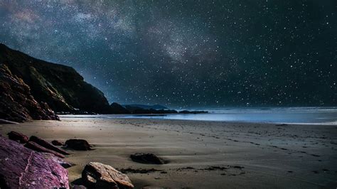 Download 4k Ultra Hd Beach Starry Sky Wallpaper | Wallpapers.com