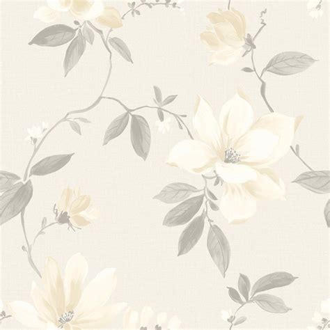 Magnolia Cream Floral Wallpaper | Departments | DIY at B&Q