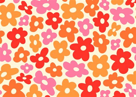 Groovy Retro Flowers 70s Color wallpaper - Happywall | Retro flowers ...