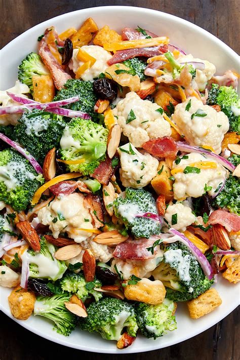 Broccoli and Cauliflower Salad - Craving Tasty