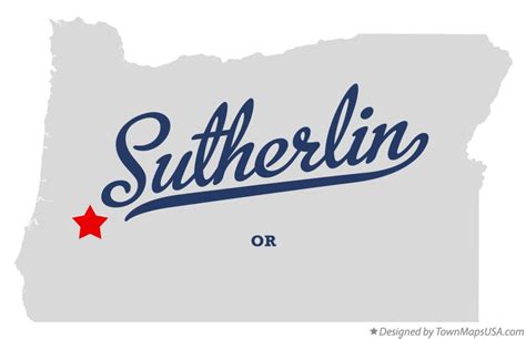 Map of Sutherlin, OR, Oregon