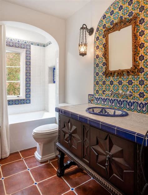 Spanish style tile bathroom | Spanish home decor, Spanish style ...