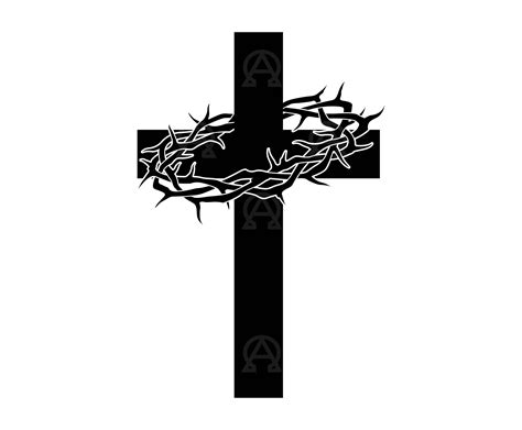 Crown of Thorns Cross Svg, Crown of Thorns Cross Cut File, Jesus Christ ...