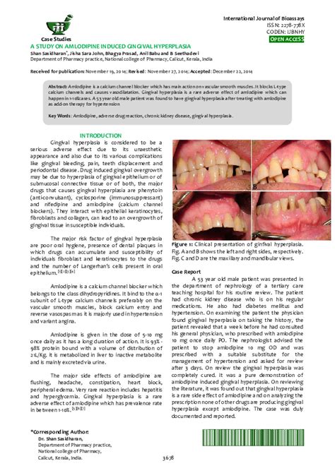 (PDF) A STUDY ON AMLODIPINE INDUCED GINGIVAL HYPERPLASIA | Dr.Shan ...