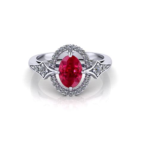 Floating Diamond Ruby Ring - Jewelry Designs