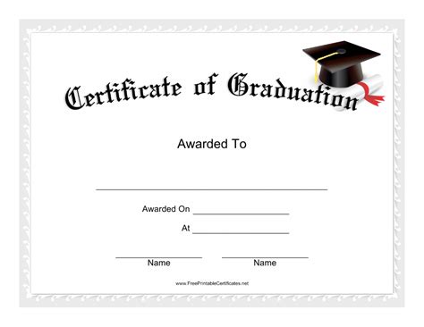 Graduation Certificate Template Blank Certificate Template | Images and ...