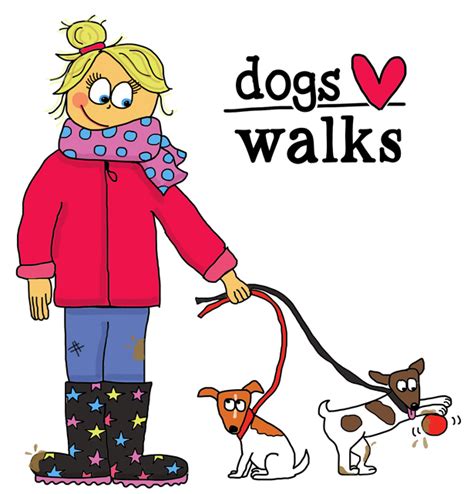 Cartoon Walking Dog Cute And Funny Cliparts