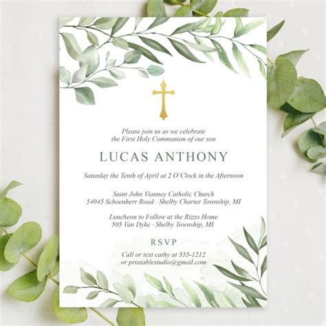 First Communion Invitation for Boys - Communion Invitations Boys ...