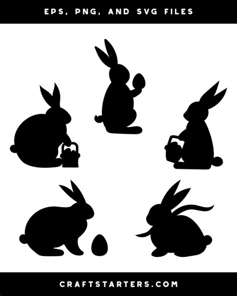 Side View Easter Bunny Silhouette Clip Art