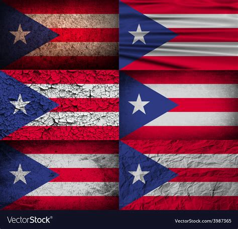 Flag of puerto rico with old texture Royalty Free Vector