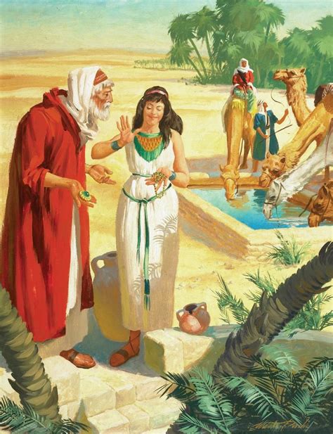 Isaac and Rebekah | Bible heroes, Abraham in the bible, Bible images