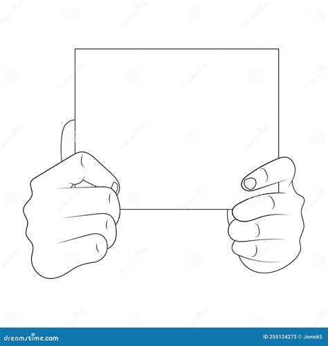 Mockup Sign Holding in Hands Sketch Vector Illustration Stock Vector ...