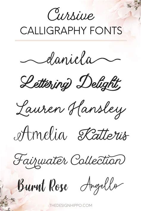 Best Cursive Calligraphy Fonts