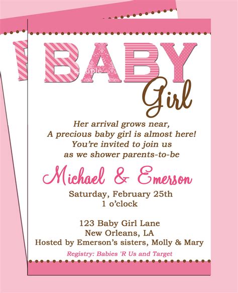 Baby Shower Invitation Wording for a Girl | Beeshower