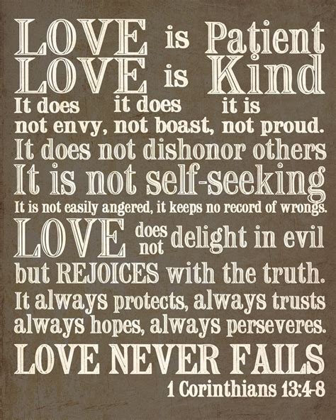 8x10 Print 1 Corinthians 13 Love Is Patient