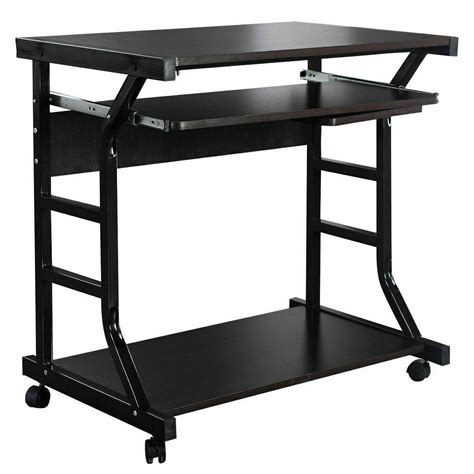 Mobile Rolling Computer Desk Small Space Saver Desk Laptop PC Printer ...