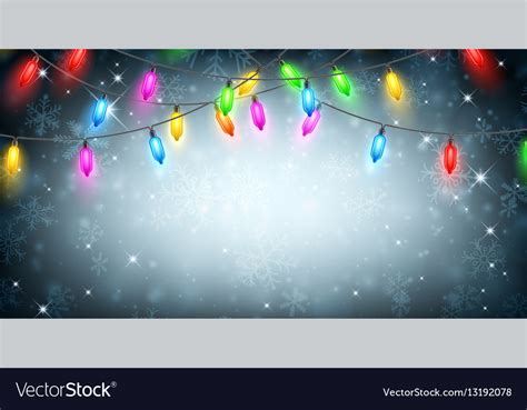 Banner with christmas lights and snow Royalty Free Vector