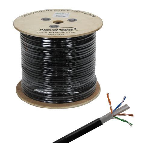 NavePoint CAT6 Outdoor Direct Burial Rated, 500ft, Solid Conductor ...