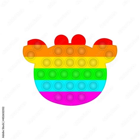 Pop it fidget toy, crab shape, vector illustration. Stock Vector ...