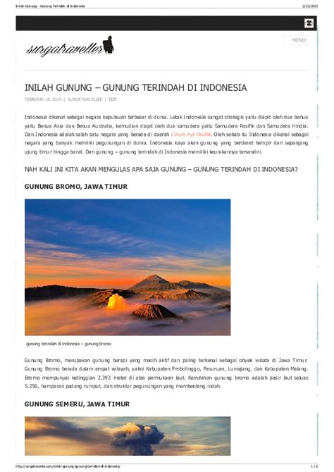 (PDF) Inilah Gunung – Gunung Terindah di Indonesia