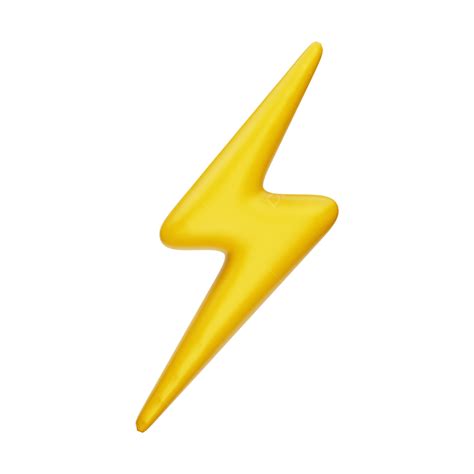 Yellow Lightning Bolt 3d Icon Render, Yellow Lightning Bolt, Lightning ...