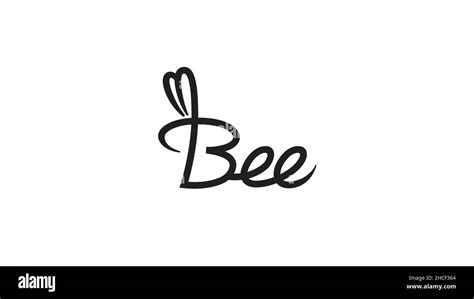 creative bee letter typography logo vector symbol sign Stock Vector ...