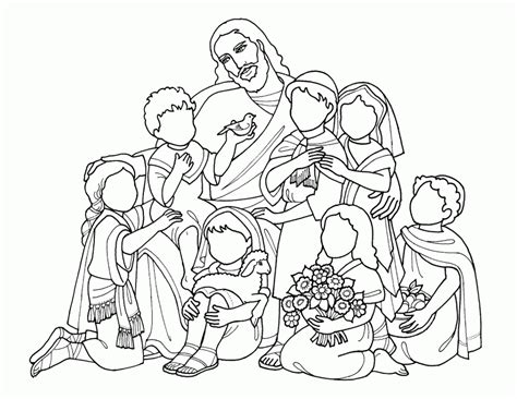 Free Jesus With Little Children Coloring Page, Download Free Jesus With ...