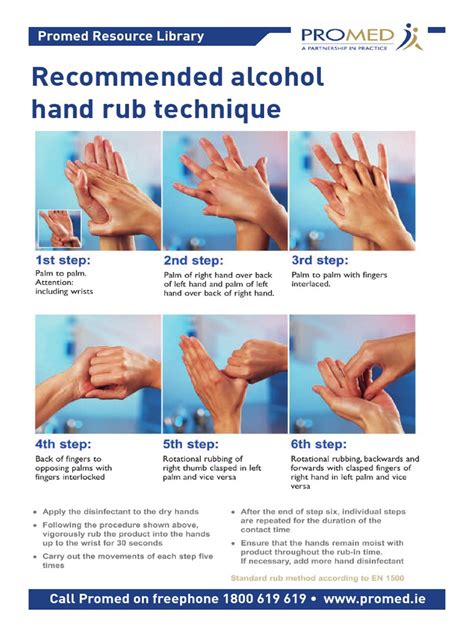 Recommended Alcohol Hand Rub Technique PDF | PDF