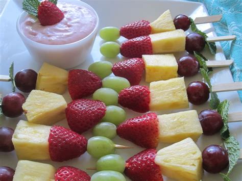 Rainbow Fruit Skewers With Yogurt Fruit Dip Recipe — Dishmaps