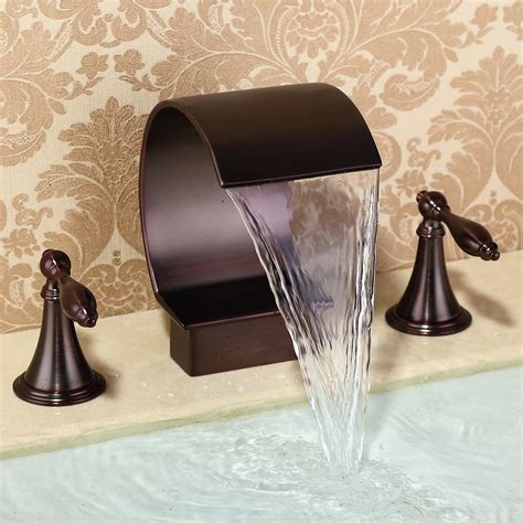 Waterfall Oil-rubbed Bronze Faucet High Arc Sink Faucet Bathtub Faucet ...