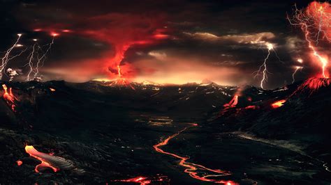 Volcano storm wallpaper | nature and landscape | Wallpaper Better