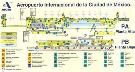 Mexico City airport map - Mexico City international airport map (Mexico)