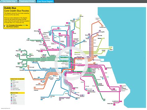 Map of Dublin bus: bus routes and bus stations of Dublin