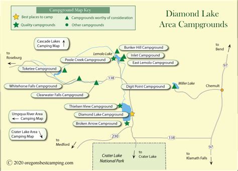 Diamond Lake Area Campground Map