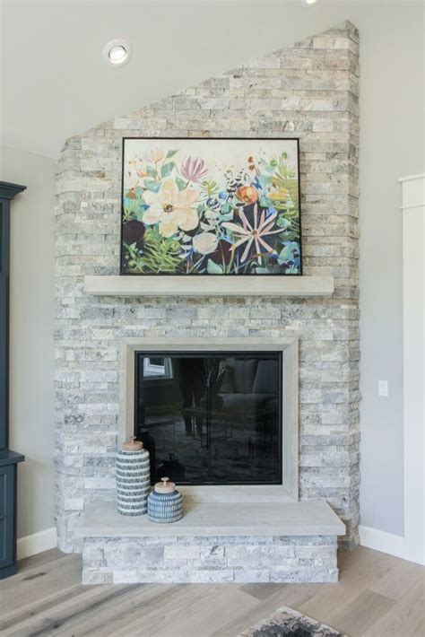 Rustic Tile Fireplace | Home fireplace, White stone fireplaces ...