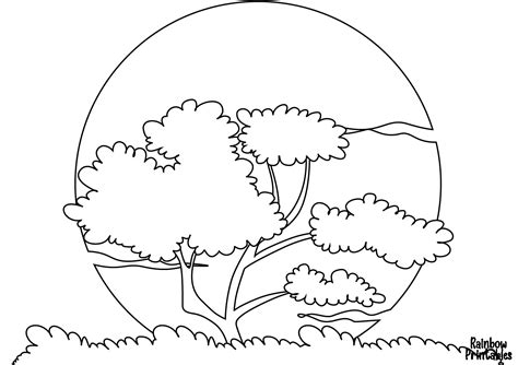 Free Scenery & Landscapes Coloring Pages - Rainbow Printables