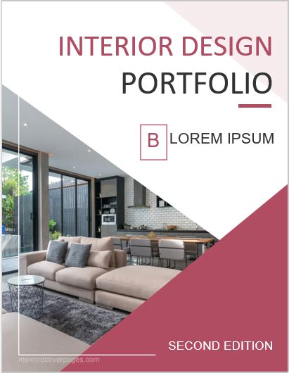 Cover Page For Interior Design Portfolio