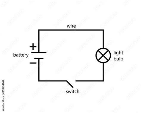 Simple circuit diagram icon. Clipart image isolated on white background ...