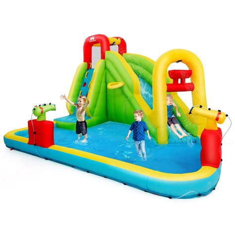 Costway Inflatable Water Slide Kids Bounce House Without Blower ...