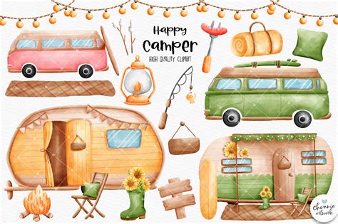 Happy Campers Clipart, Camper Clipart - art.miraikun.sbs