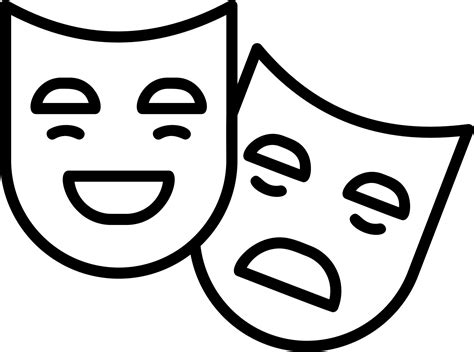 Theater Masks Vector Icon 20330714 Vector Art at Vecteezy