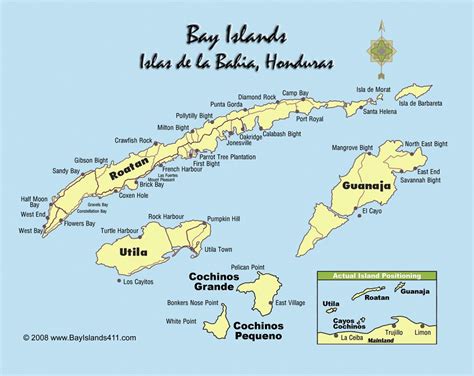 Map Of Roatan Honduras Island | Printable Templates Free